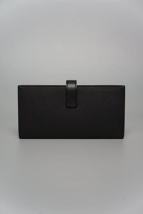 Hermes Bearn Soufflet Wallet in Madame Noir Ghw (Brand New)