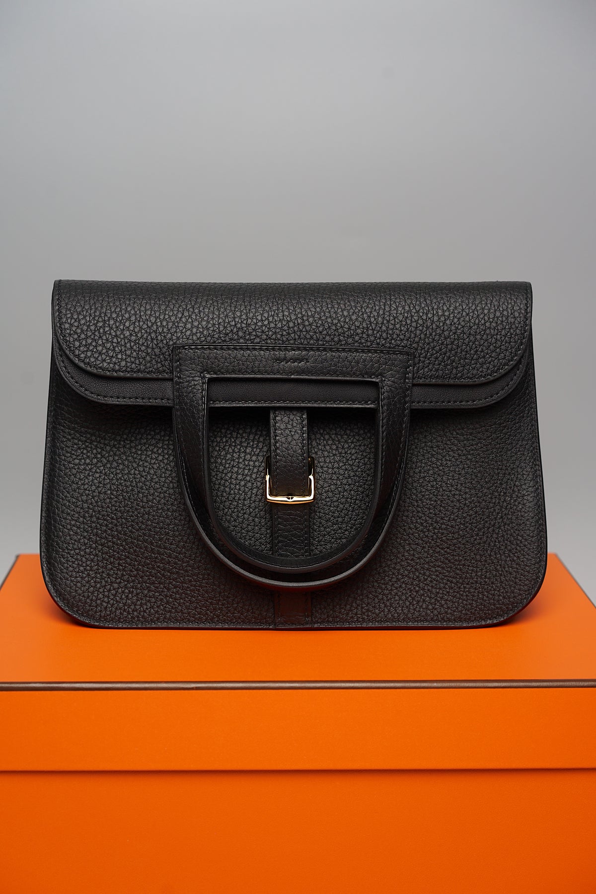 Hermes Halzan 25 in Black Ghw (Brand New)– orangeporter