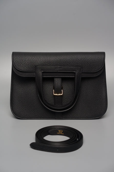 Hermes Halzan 25 in Black Ghw (Brand New)