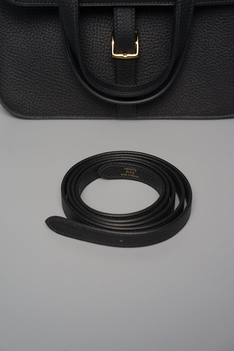 Hermes Halzan 25 in Black Ghw (Brand New)