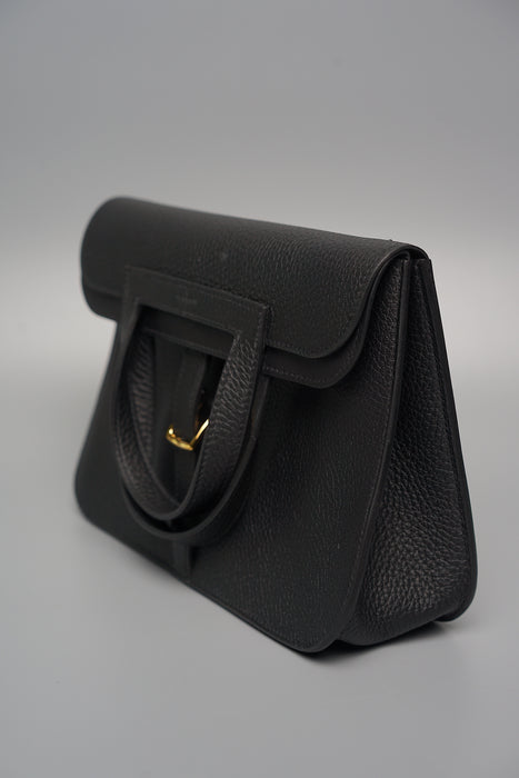 Hermes Halzan 25 in Black Ghw (Brand New)