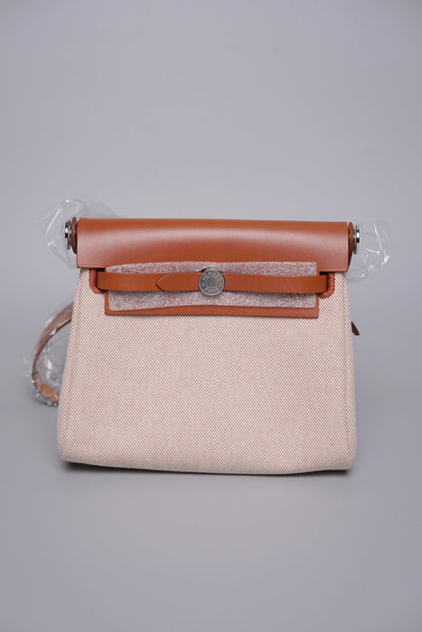 Hermes Mini Herbag in Ecru-Beige/Fauve Phw (Brand New)