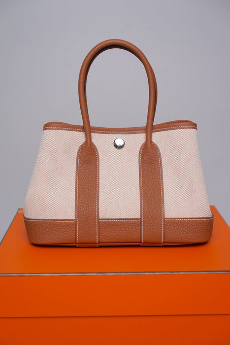Hermes Mini Garden Party 23 in Ecru Beige/Gold Phw (Brand New)