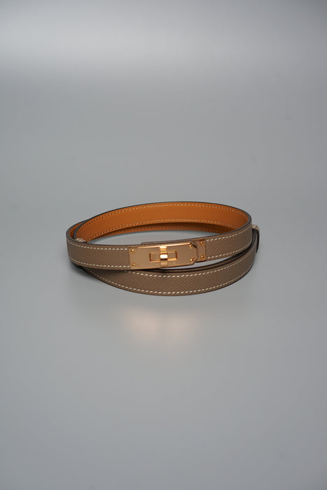 Hermes Kelly 18 Belt in Etoupe Rghw (Brand New)