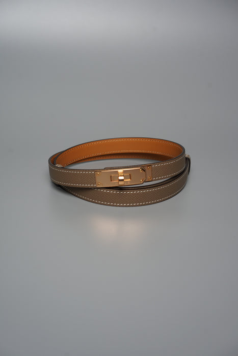 Hermes Kelly 18 Belt in Etoupe Rghw (Brand New)