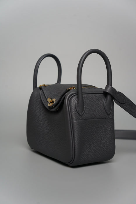 Hermes Mini Lindy in Ardoise Permabrass