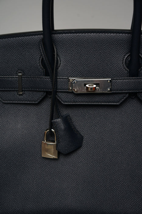 Hermes Birkin 30 in Bleu Indigo Epsom Phw