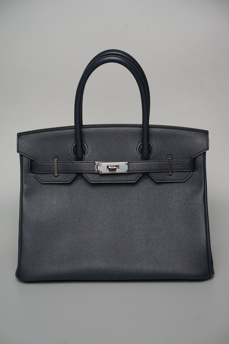 Hermes Birkin 30 in Bleu Indigo Epsom Phw