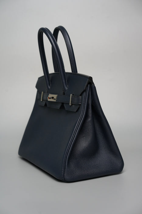 Hermes Birkin 30 in Bleu Indigo Epsom Phw