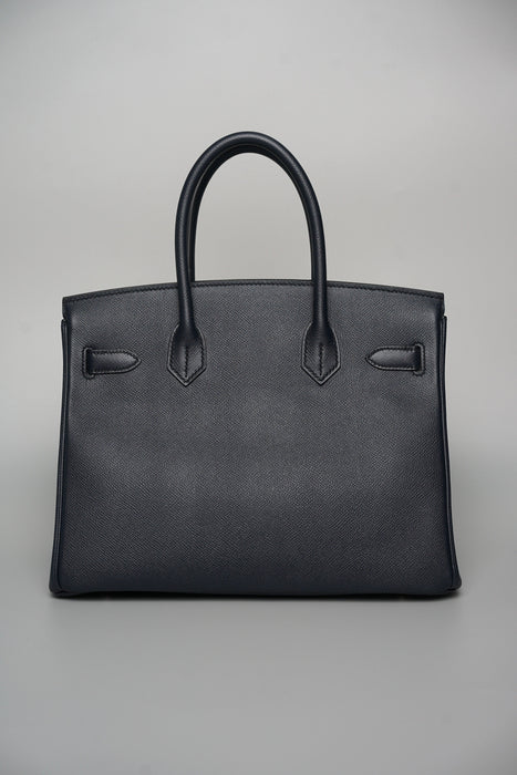 Hermes Birkin 30 in Bleu Indigo Epsom Phw