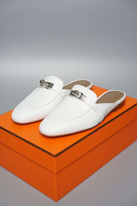 Hermes Oz Mule in Blanc Phw Size 37 (Brand New)