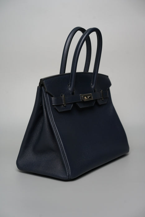 Hermes Birkin 30 in Bleu Indigo Epsom Phw