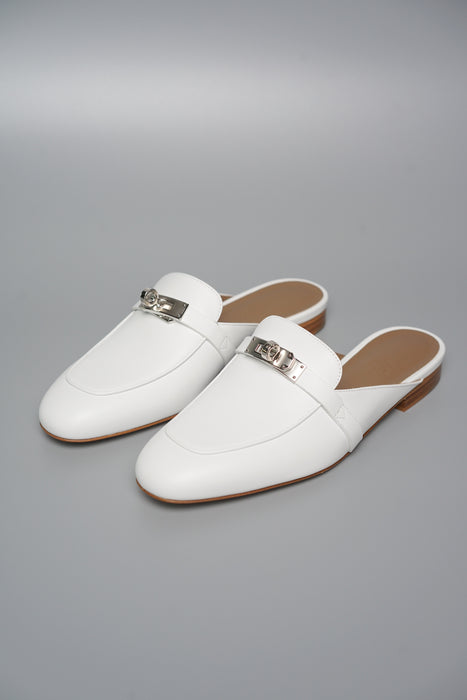 Hermes Oz Mule in Blanc Phw Size 37 (Brand New)