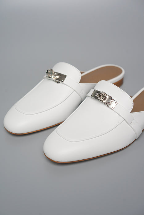 Hermes Oz Mule in Blanc Phw Size 37 (Brand New)