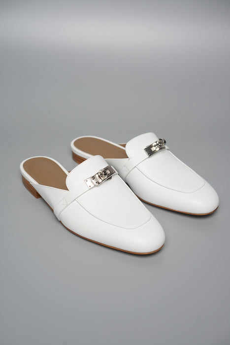 Hermes Oz Mule in Blanc Phw Size 37 (Brand New)