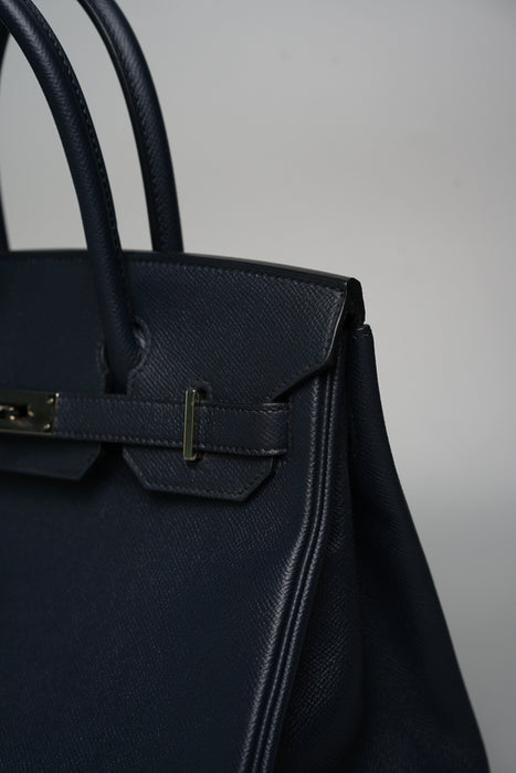 Hermes Birkin 30 in Bleu Indigo Epsom Phw