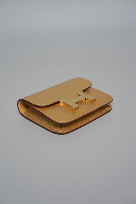 Hermes Constance Slim in Dore Permabrass (Brand New)
