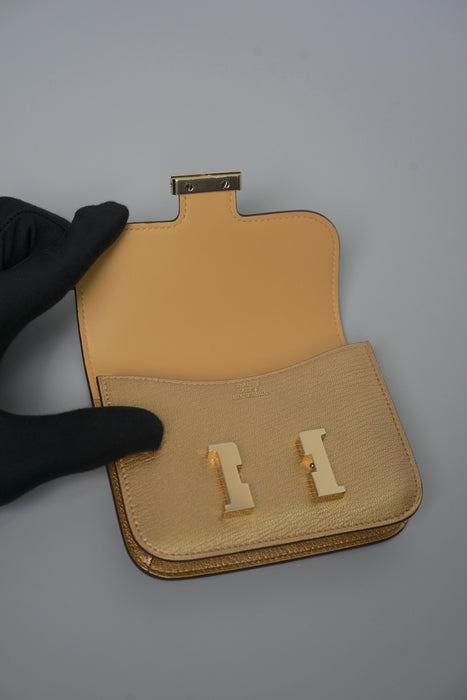 Hermes Constance Slim in Dore Permabrass (Brand New)