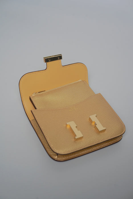 Hermes Constance Slim in Dore Permabrass (Brand New)