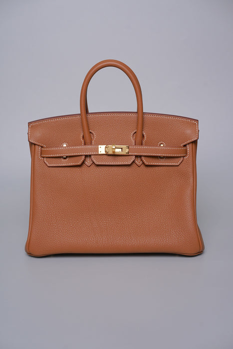 Hermes Birkin 25 in Gold Togo Ghw
