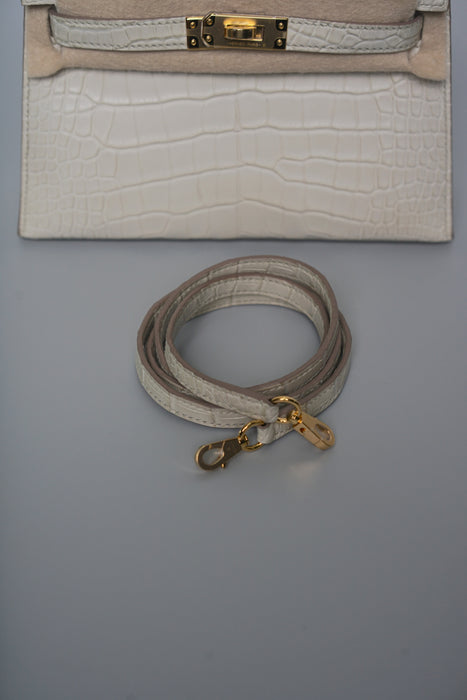 Hermes Kelly 20 in Beton Matte Alligator Ghw (Brand New)