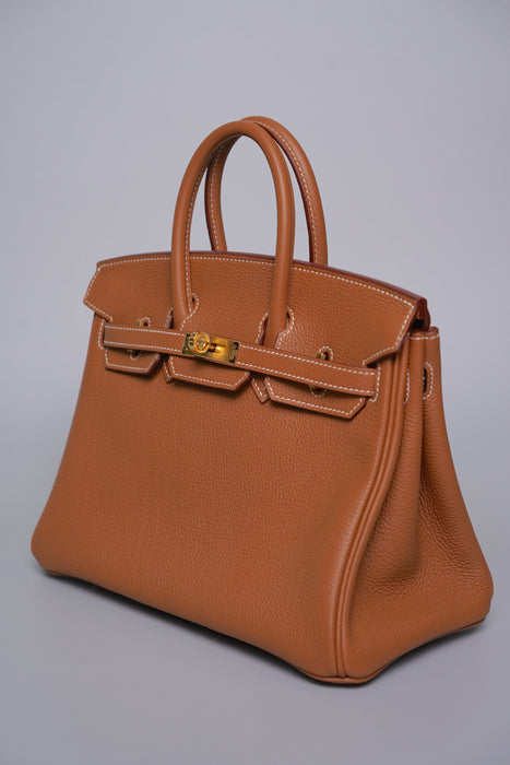 Hermes Birkin 25 in Gold Togo Ghw