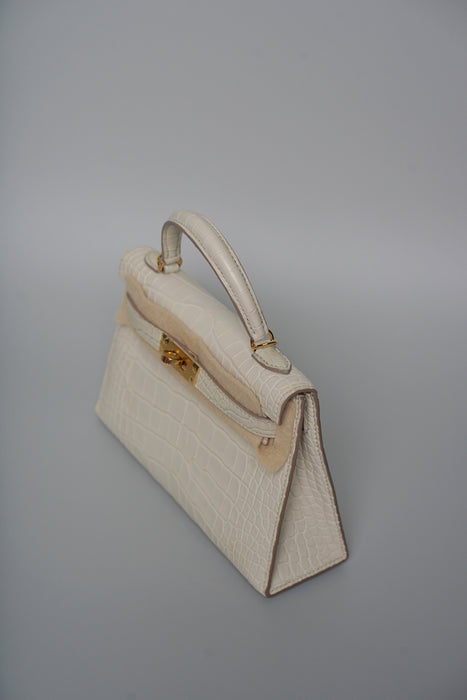Hermes Kelly 20 in Beton Matte Alligator Ghw (Brand New)