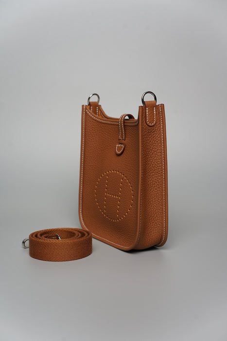 Hermes Mini Evelyne Short in Gold Phw (Brand New)