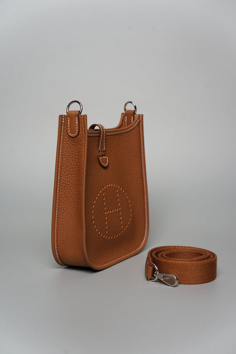 Hermes Mini Evelyne Short in Gold Phw (Brand New)