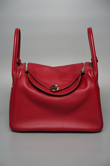 Hermes Lindy 30 in Rouge Grenat Evercolor Phw