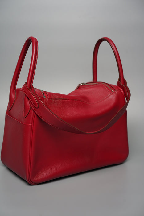 Hermes Lindy 30 in Rouge Grenat Evercolor Phw