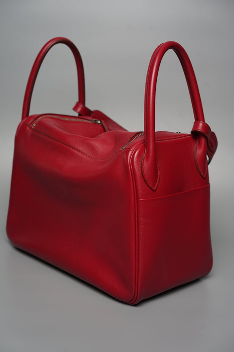 Hermes Lindy 30 in Rouge Grenat Evercolor Phw