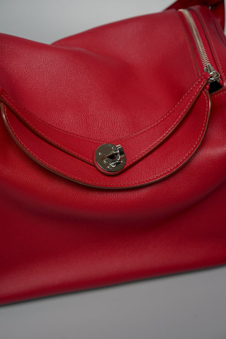 Hermes Lindy 30 in Rouge Grenat Evercolor Phw