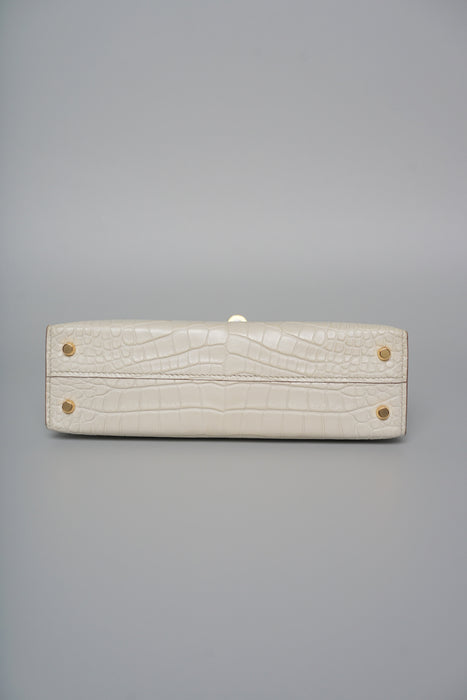 Hermes Kelly 20 in Beton Matte Alligator Ghw (Brand New)