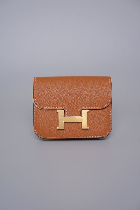Hermes Constance Slim in Gold Ghw (Brand New)