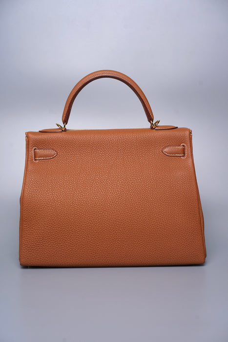 Hermes Kelly 32 in Gold Togo Ghw & Fourbi 25 (Brand New)