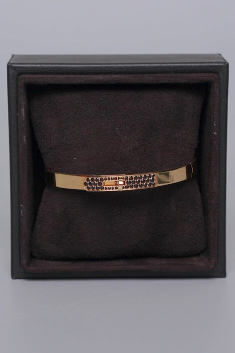 Hermes Spinel Kelly Bracelet in Rose Gold and Black, Size ST