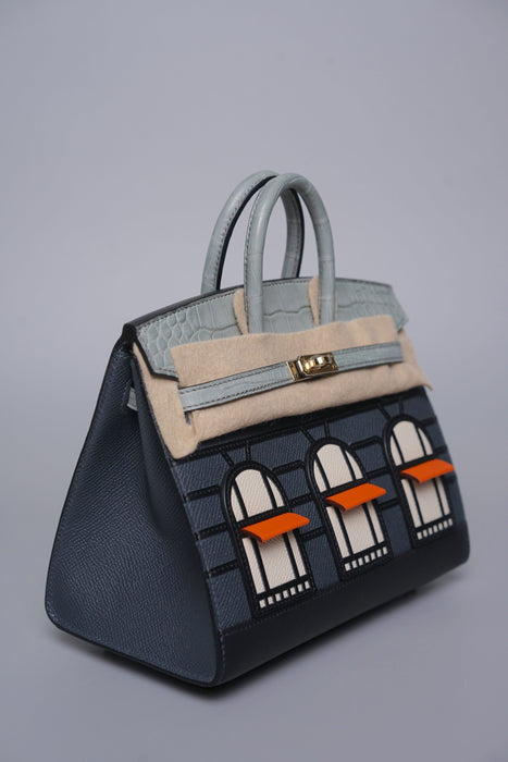 Hermes Birkin 20 in Faubourg Rainy Day Permabrass (Brand New)