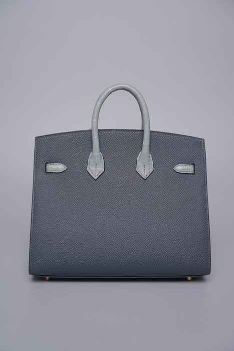 Hermes Birkin 20 in Faubourg Rainy Day Permabrass (Brand New)