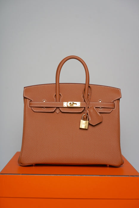 Hermes Birkin 25 in Gold Togo Ghw (Brand New)