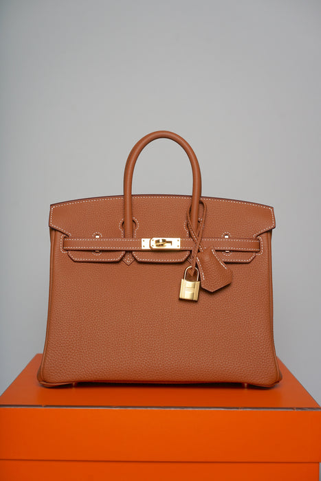 Hermes Birkin 25 in Gold Togo Ghw (Brand New)
