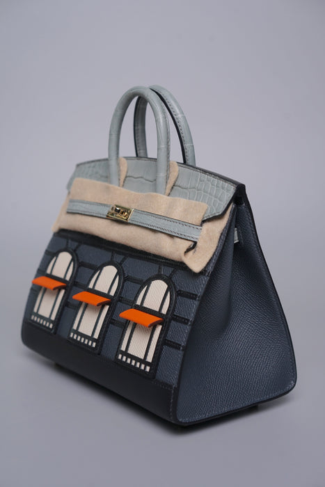 Hermes Birkin 20 in Faubourg Rainy Day Permabrass (Brand New)