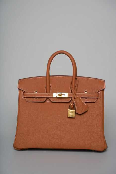 Hermes Birkin 25 in Gold Togo Ghw (Brand New)