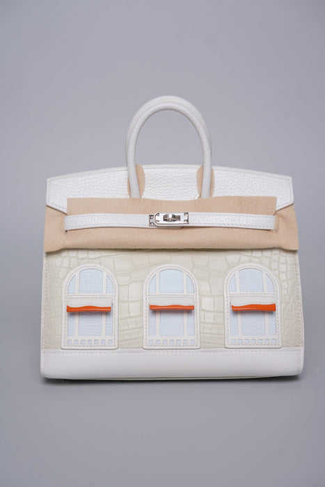 Hermes Birkin 20 in Faubourg White Snow Phw (Brand New)