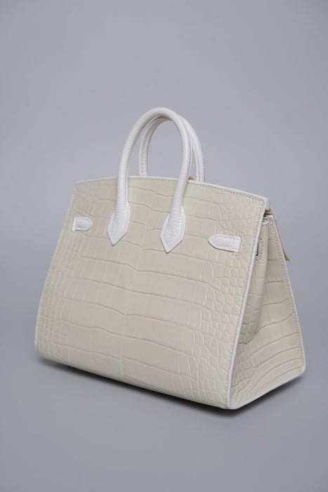 Hermes Birkin 20 in Faubourg White Snow Phw (Brand New)