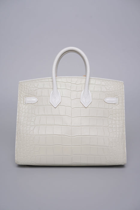 Hermes Birkin 20 in Faubourg White Snow Phw (Brand New)