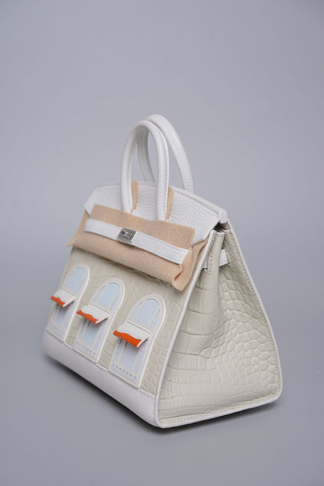 Hermes Birkin 20 in Faubourg White Snow Phw (Brand New)