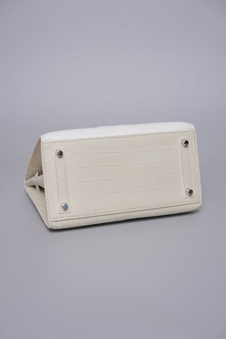 Hermes Birkin 20 in Faubourg White Snow Phw (Brand New)