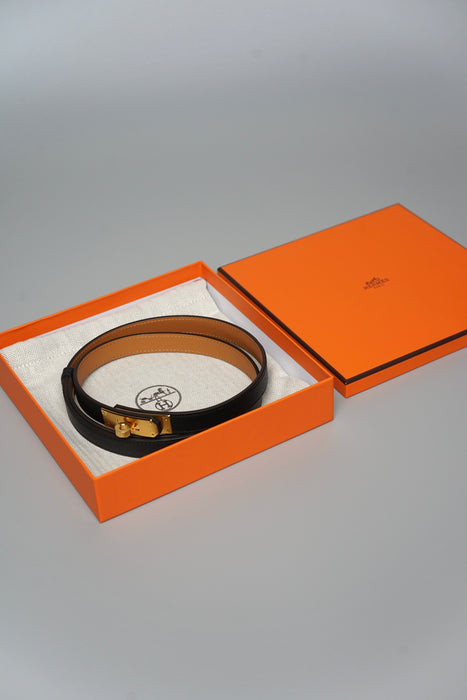 Hermes Kelly 18 Belt in Noir Ghw (Brand New)