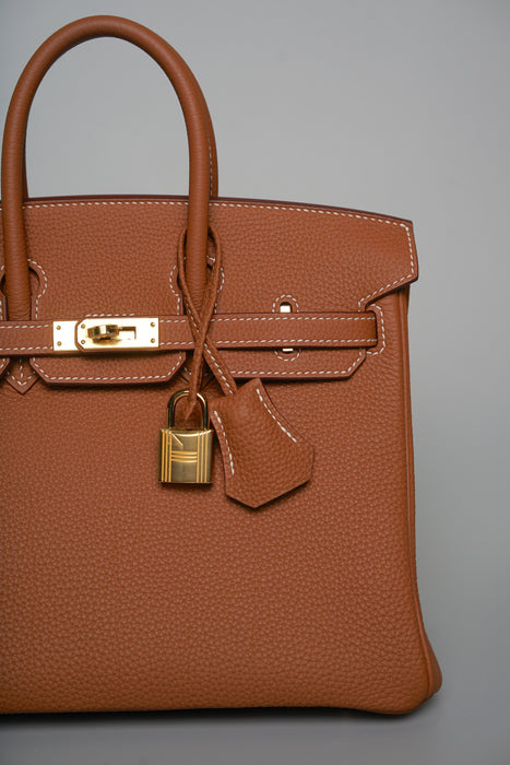 Hermes Birkin 25 in Gold Togo Ghw (Brand New)